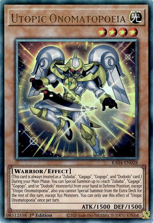 Utopic Onomatopoeia [RA04-EN028] Ultimate Rare | Exor Games Dartmouth