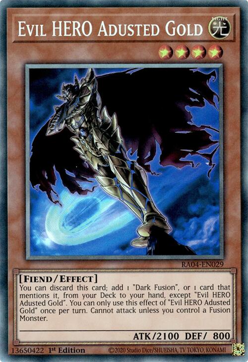 Evil HERO Adusted Gold [RA04-EN029] Prismatic Collector's Rare | Exor Games Dartmouth