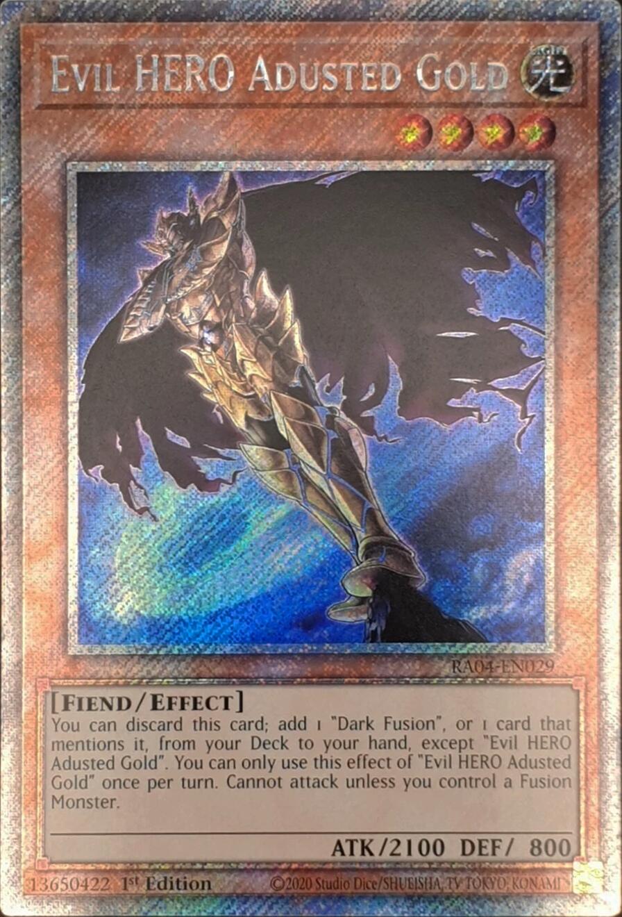 Evil HERO Adusted Gold [RA04-EN029] Platinum Secret Rare | Exor Games Dartmouth