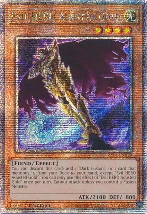 Evil HERO Adusted Gold [RA04-EN029] Quarter Century Secret Rare | Exor Games Dartmouth