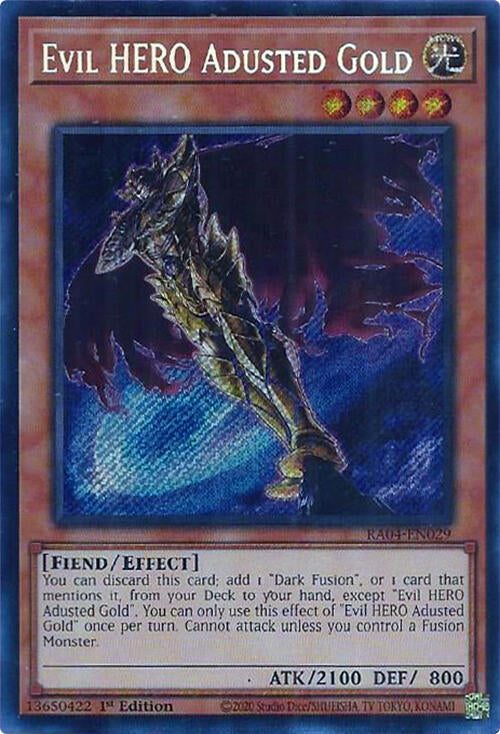 Evil HERO Adusted Gold [RA04-EN029] Secret Rare | Exor Games Dartmouth