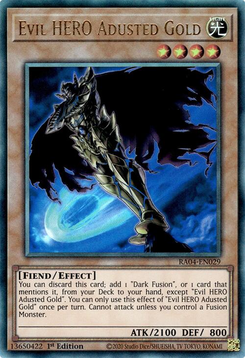 Evil HERO Adusted Gold [RA04-EN029] Prismatic Ultimate Rare | Exor Games Dartmouth