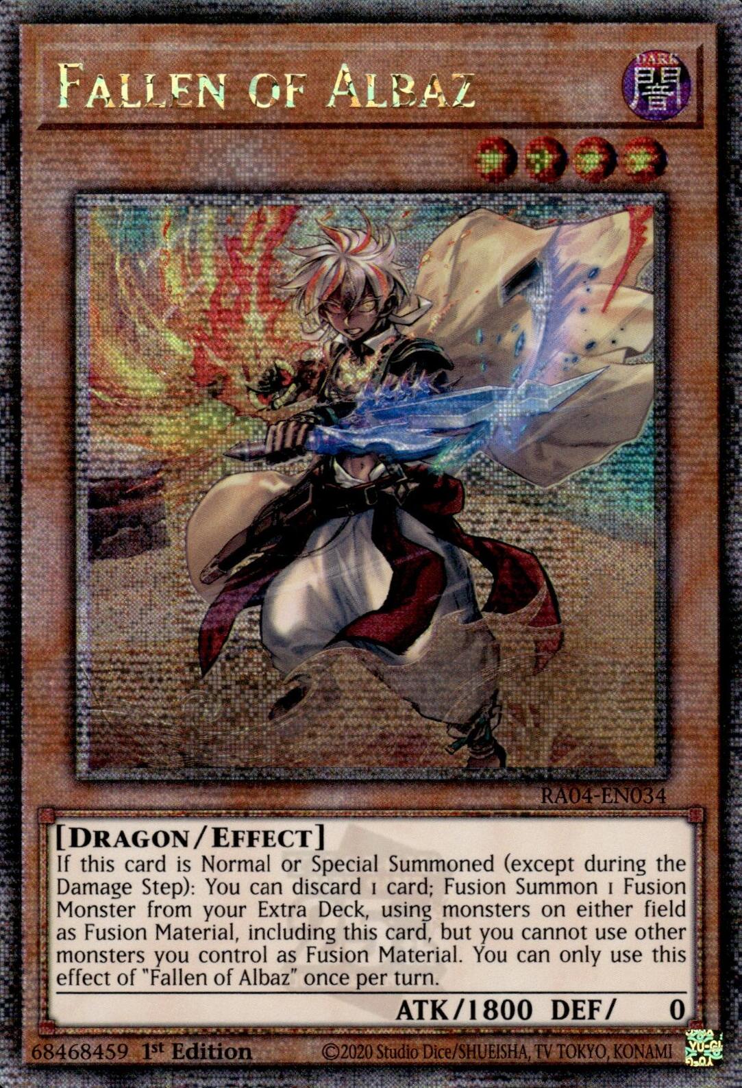 Fallen of Albaz (New Art) [RA04-EN034] Quarter Century Secret Rare | Exor Games Dartmouth