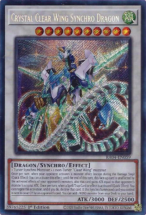 Crystal Clear Wing Synchro Dragon [RA04-EN059] Secret Rare | Exor Games Dartmouth