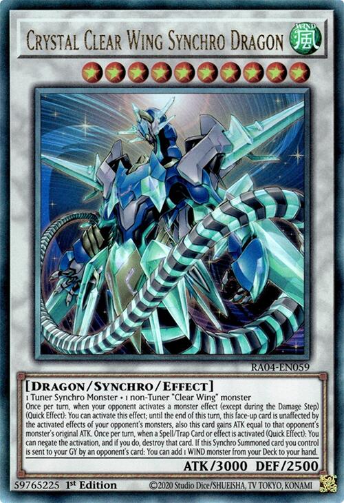 Crystal Clear Wing Synchro Dragon [RA04-EN059] Prismatic Ultimate Rare | Exor Games Dartmouth