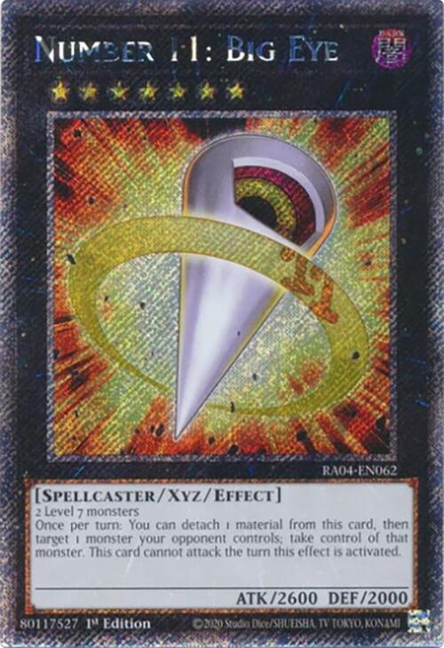 Number 11: Big Eye [RA04-EN062] Platinum Secret Rare | Exor Games Dartmouth