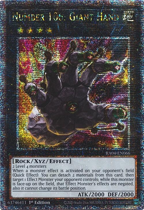 Number 106: Giant Hand [RA04-EN066] Quarter Century Secret Rare | Exor Games Dartmouth