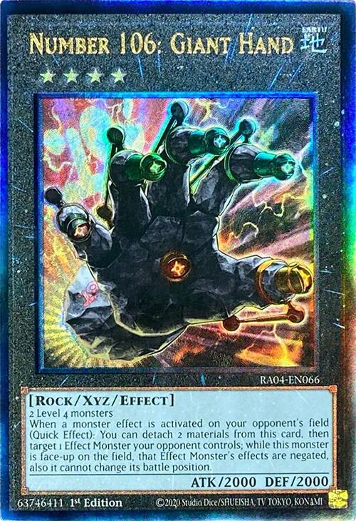 Number 106: Giant Hand [RA04-EN066] Prismatic Ultimate Rare | Exor Games Dartmouth