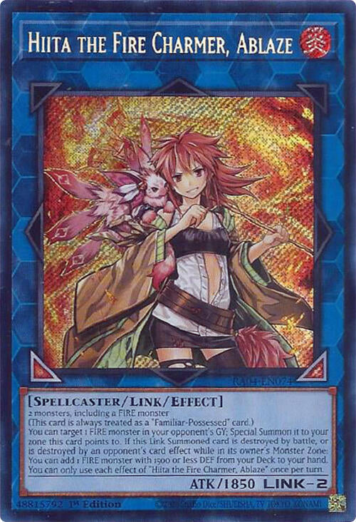 Hiita the Fire Charmer, Ablaze [RA04-EN074] Secret Rare | Exor Games Dartmouth