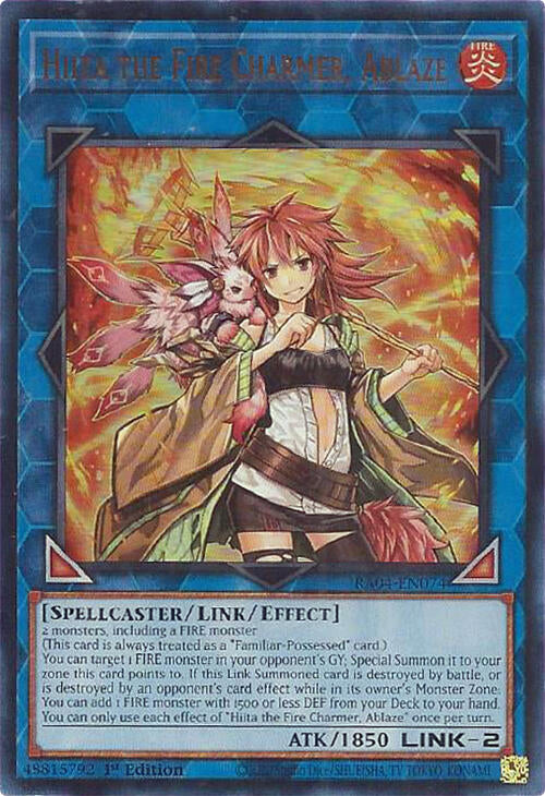 Hiita the Fire Charmer, Ablaze [RA04-EN074] Ultra Rare | Exor Games Dartmouth