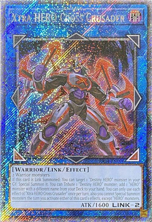 Xtra HERO Cross Crusader [RA04-EN076] Platinum Secret Rare | Exor Games Dartmouth