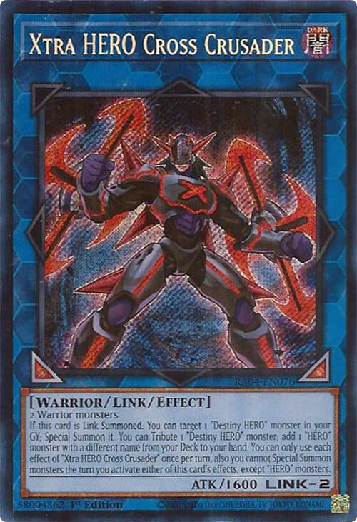 Xtra HERO Cross Crusader [RA04-EN076] Secret Rare | Exor Games Dartmouth