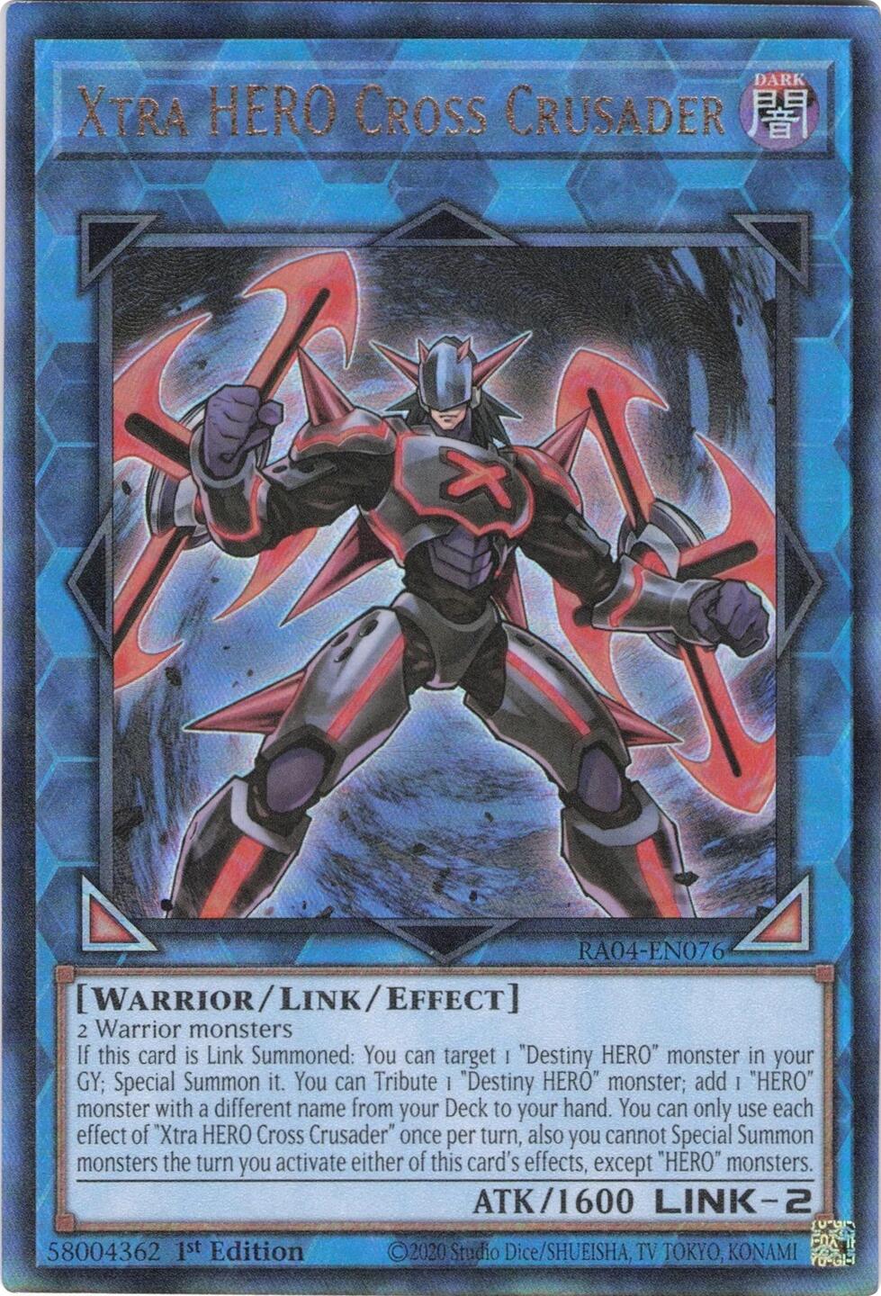 Xtra HERO Cross Crusader [RA04-EN076] Prismatic Ultimate Rare | Exor Games Dartmouth