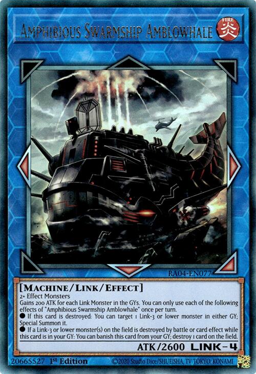 Amphibious Swarmship Amblowhale [RA04-EN077] Prismatic Ultimate Rare | Exor Games Dartmouth