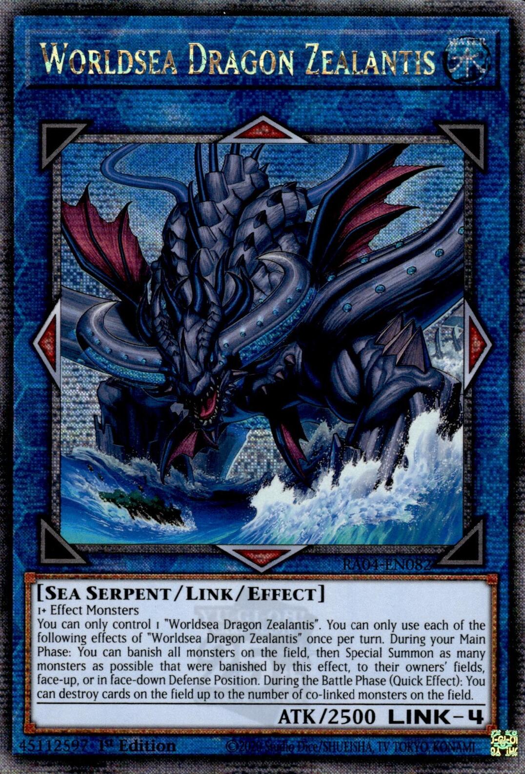 Worldsea Dragon Zealantis [RA04-EN082] Quarter Century Secret Rare | Exor Games Dartmouth