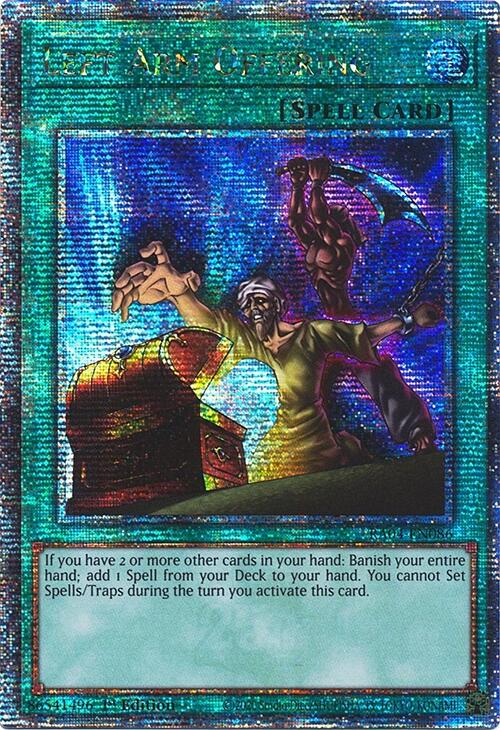 Left Arm Offering [RA04-EN086] Quarter Century Secret Rare | Exor Games Dartmouth