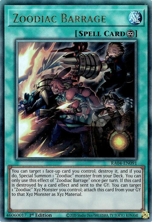 Zoodiac Barrage [RA04-EN091] Prismatic Ultimate Rare | Exor Games Dartmouth