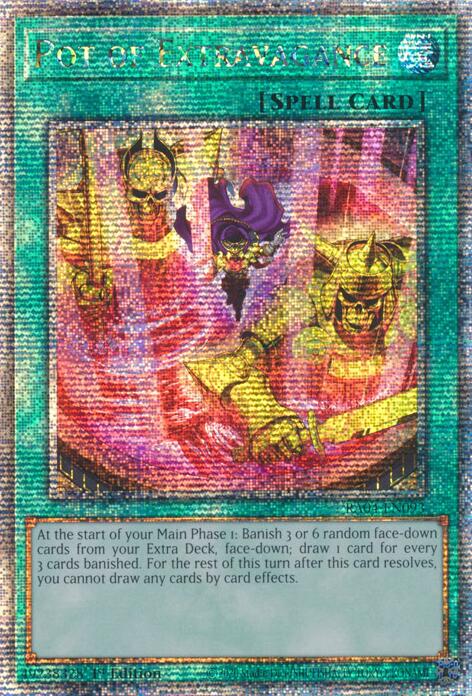 Pot of Extravagance (New Art) [RA04-EN093] Quarter Century Secret Rare | Exor Games Dartmouth