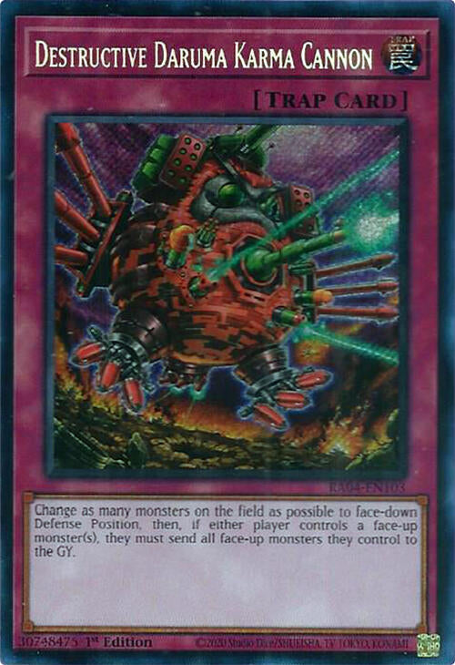 Destructive Daruma Karma Cannon [RA04-EN103] Secret Rare | Exor Games Dartmouth