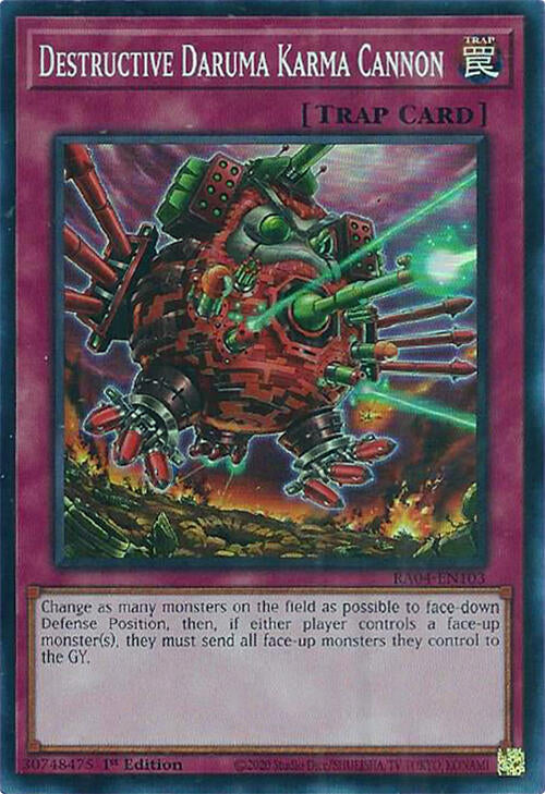 Destructive Daruma Karma Cannon [RA04-EN103] Super Rare | Exor Games Dartmouth