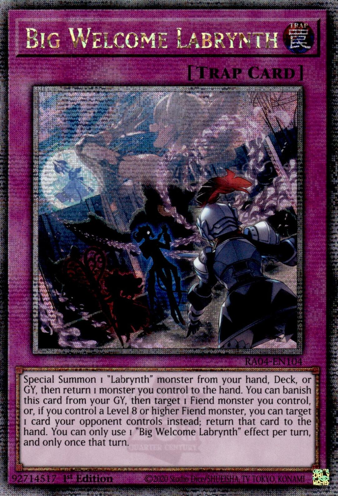 Big Welcome Labrynth [RA04-EN104] Quarter Century Secret Rare | Exor Games Dartmouth