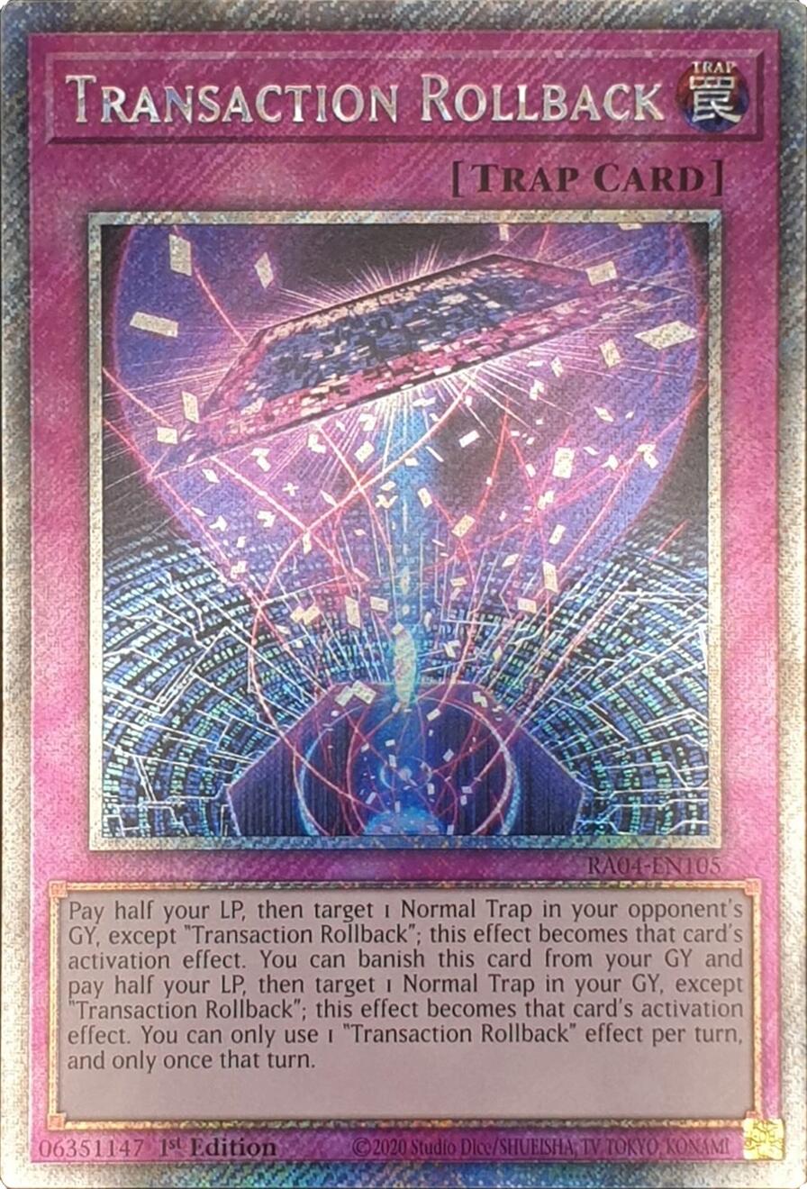 Transaction Rollback [RA04-EN105] Platinum Secret Rare | Exor Games Dartmouth