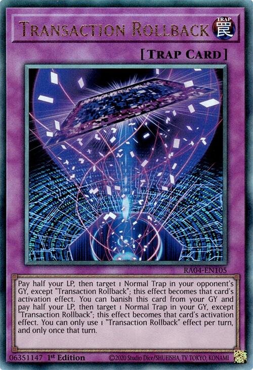 Transaction Rollback [RA04-EN105] Prismatic Ultimate Rare | Exor Games Dartmouth