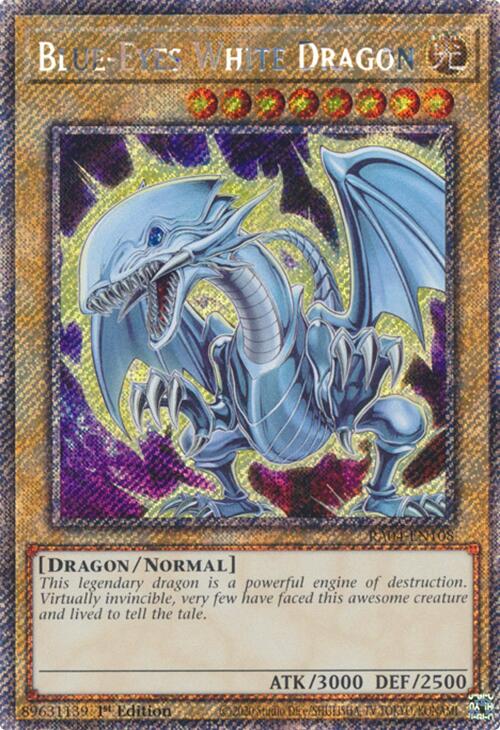 Blue-Eyes White Dragon (7th Art) [RA04-EN108] Platinum Secret Rare | Exor Games Dartmouth