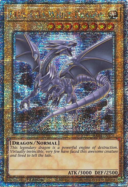 Blue-Eyes White Dragon (8th Art) [RA04-EN108] Quarter Century Secret Rare | Exor Games Dartmouth