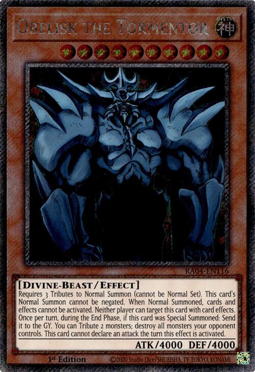 Obelisk the Tormentor [RA04-EN116] Platinum Secret Rare | Exor Games Dartmouth