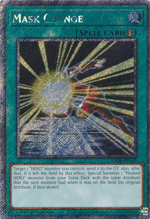 Mask Change [RA04-EN142] Platinum Secret Rare | Exor Games Dartmouth