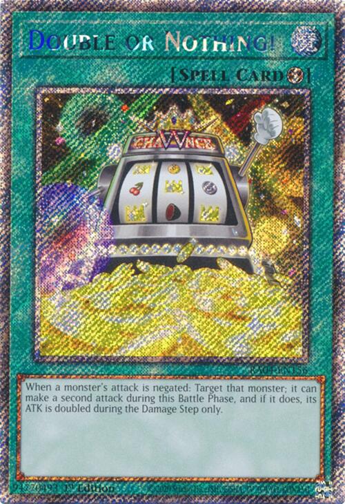 Double or Nothing! [RA04-EN156] Platinum Secret Rare | Exor Games Dartmouth