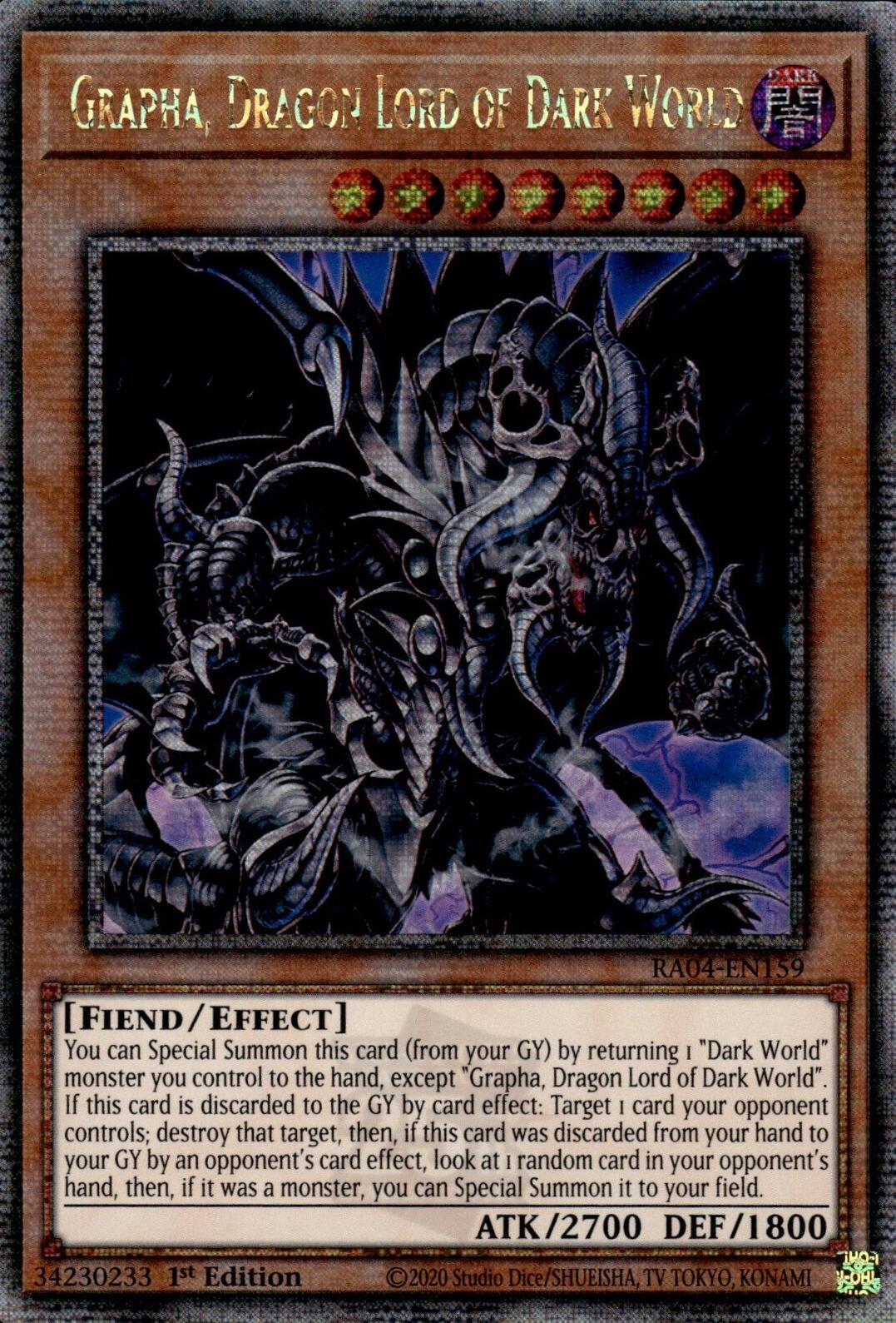 Grapha, Dragon Lord of Dark World [RA04-EN159] Quarter Century Secret Rare | Exor Games Dartmouth