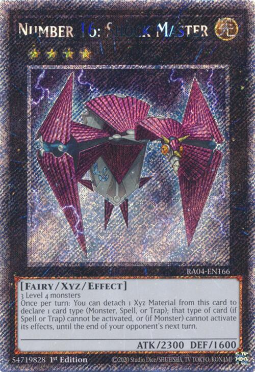 Number 16: Shock Master [RA04-EN166] Platinum Secret Rare | Exor Games Dartmouth