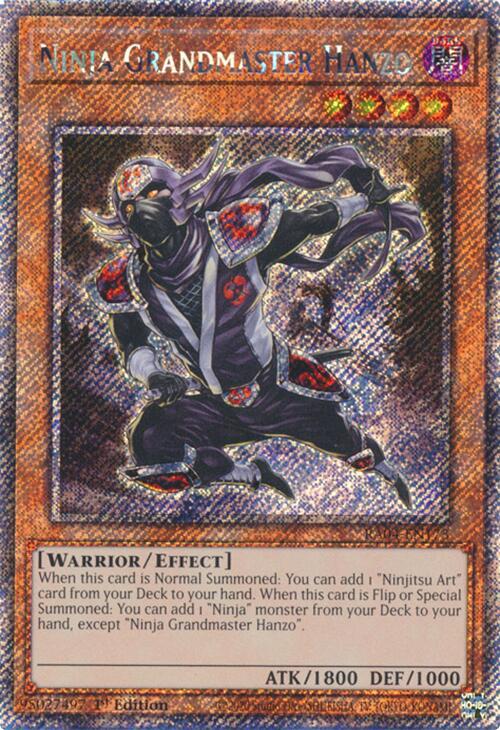 Ninja Grandmaster Hanzo [RA04-EN173] Platinum Secret Rare | Exor Games Dartmouth