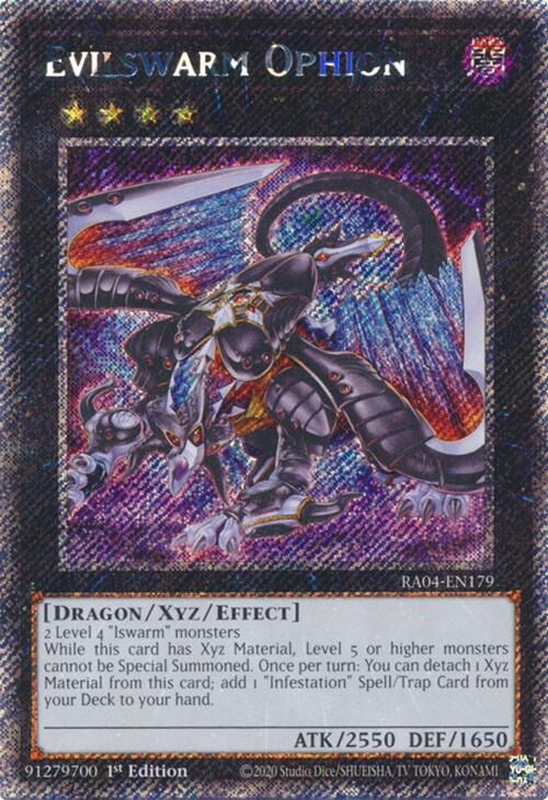 Evilswarm Ophion [RA04-EN179] Platinum Secret Rare | Exor Games Dartmouth
