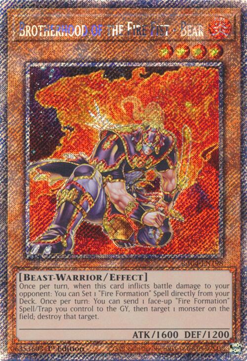 Brotherhood of the Fire Fist - Bear [RA04-EN198] Platinum Secret Rare | Exor Games Dartmouth