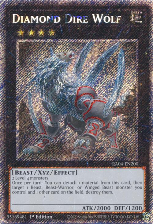 Diamond Dire Wolf [RA04-EN200] Platinum Secret Rare | Exor Games Dartmouth