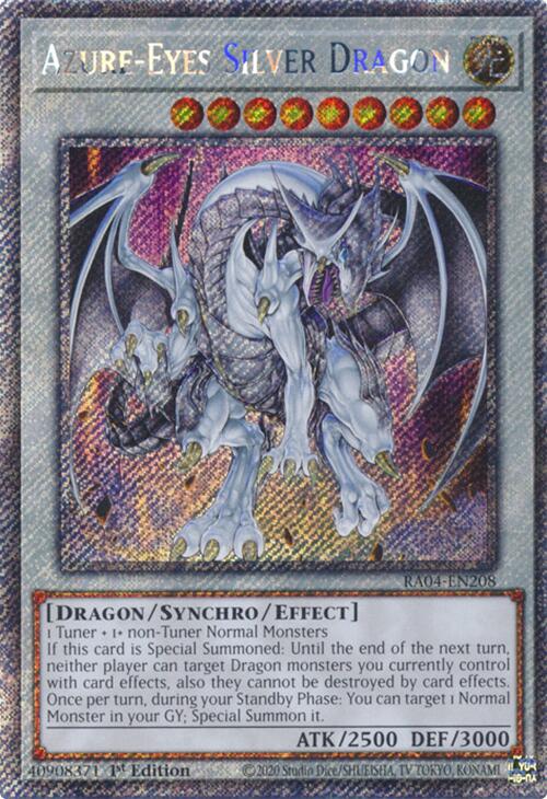 Azure-Eyes Silver Dragon [RA04-EN208] Platinum Secret Rare | Exor Games Dartmouth