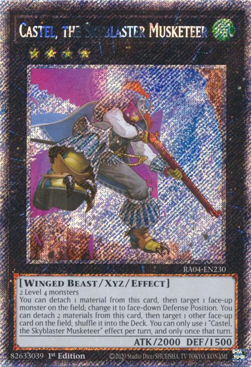 Castel, the Skyblaster Musketeer [RA04-EN230] Platinum Secret Rare | Exor Games Dartmouth