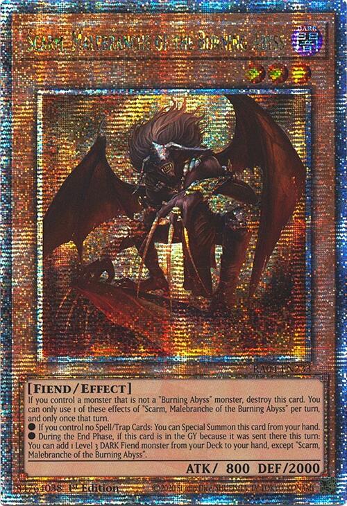 Scarm, Malebranche of the Burning Abyss [RA04-EN233] Quarter Century Secret Rare | Exor Games Dartmouth