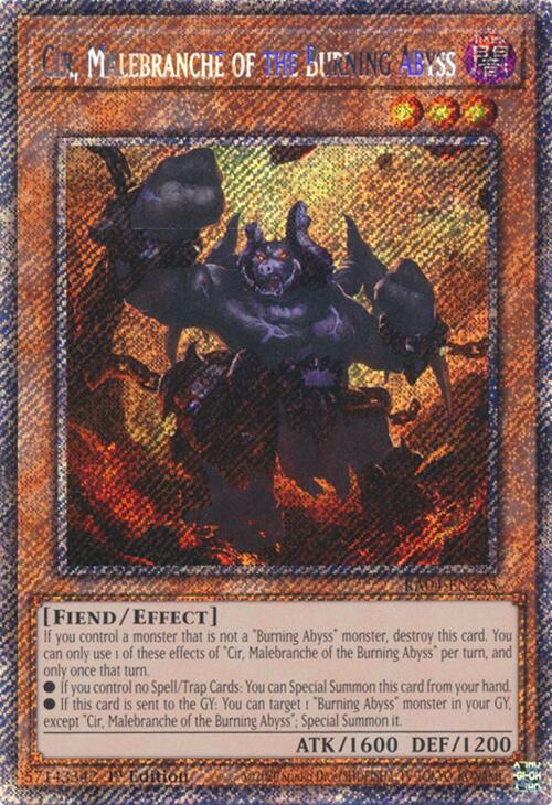Cir, Malebranche of the Burning Abyss [RA04-EN235] Platinum Secret Rare | Exor Games Dartmouth