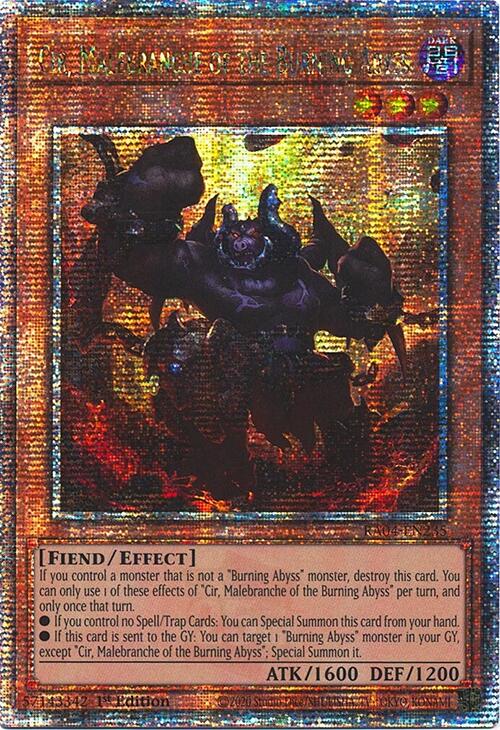 Cir, Malebranche of the Burning Abyss [RA04-EN235] Quarter Century Secret Rare | Exor Games Dartmouth