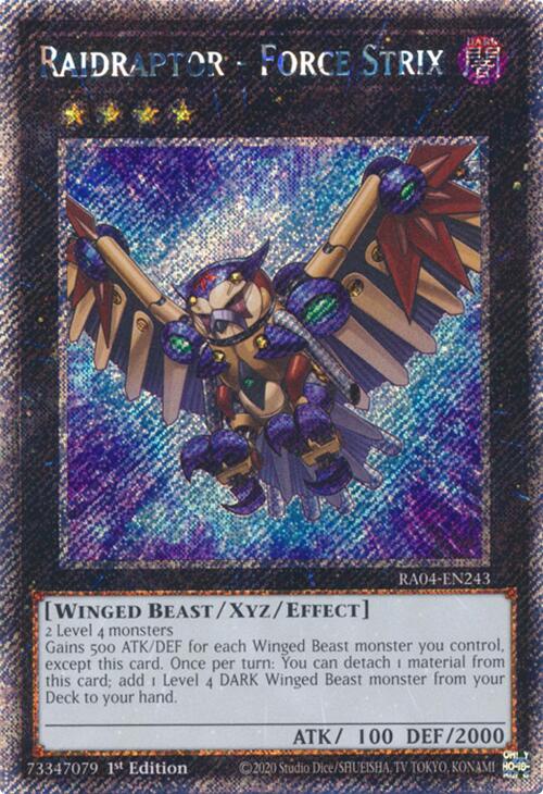 Raidraptor - Force Strix [RA04-EN243] Platinum Secret Rare | Exor Games Dartmouth