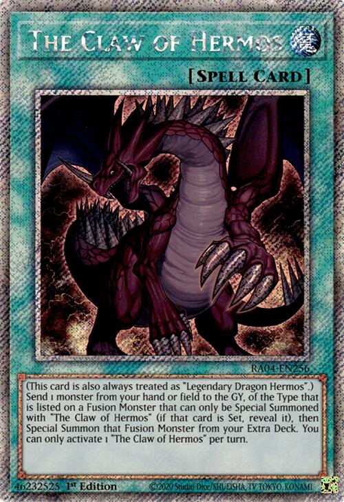 The Claw of Hermos [RA04-EN256] Platinum Secret Rare | Exor Games Dartmouth
