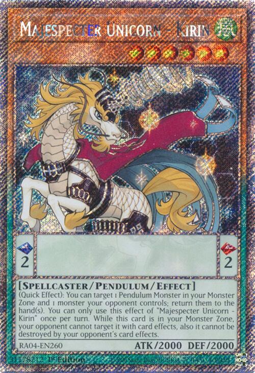 Majespecter Unicorn - Kirin [RA04-EN260] Platinum Secret Rare | Exor Games Dartmouth