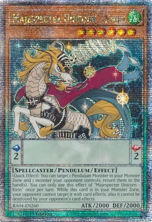 Majespecter Unicorn - Kirin [RA04-EN260] Quarter Century Secret Rare | Exor Games Dartmouth
