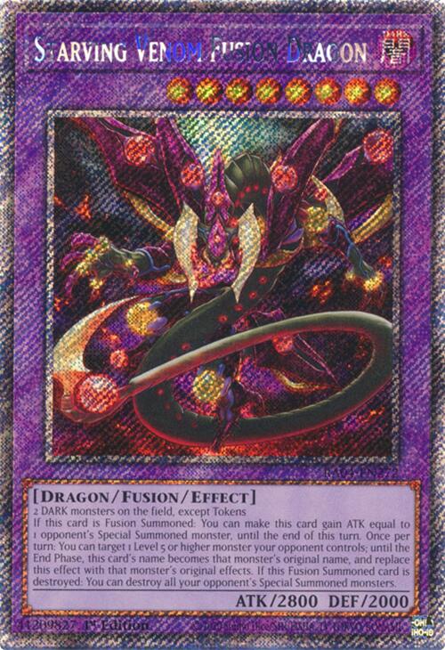 Starving Venom Fusion Dragon [RA04-EN272] Platinum Secret Rare | Exor Games Dartmouth
