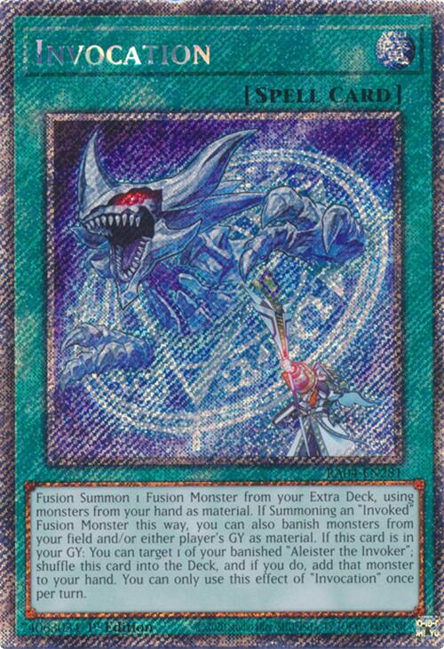 Invocation [RA04-EN281] Platinum Secret Rare | Exor Games Dartmouth