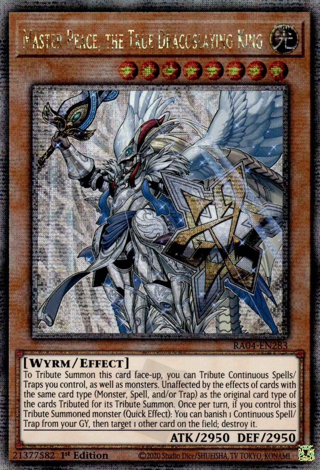 Master Peace, the True Dracoslaying King [RA04-EN283] Quarter Century Secret Rare | Exor Games Dartmouth